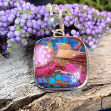 Load image into Gallery viewer, Pink Sunset Copper Turquoise Necklace, Celtic Jewelry, Purple Amethyst Jewelry, Purple Jewelry, Boho Necklace, Wife Gift, Mom Gift
