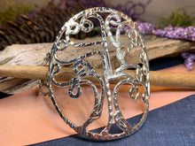 Load image into Gallery viewer, Tree of Life Hair Slide, Celtic Hair Barrette, Hair Jewelry, Shawl Pin, Celtic Tree, Celtic Barrette, Mom Gift, Friendship Gift
