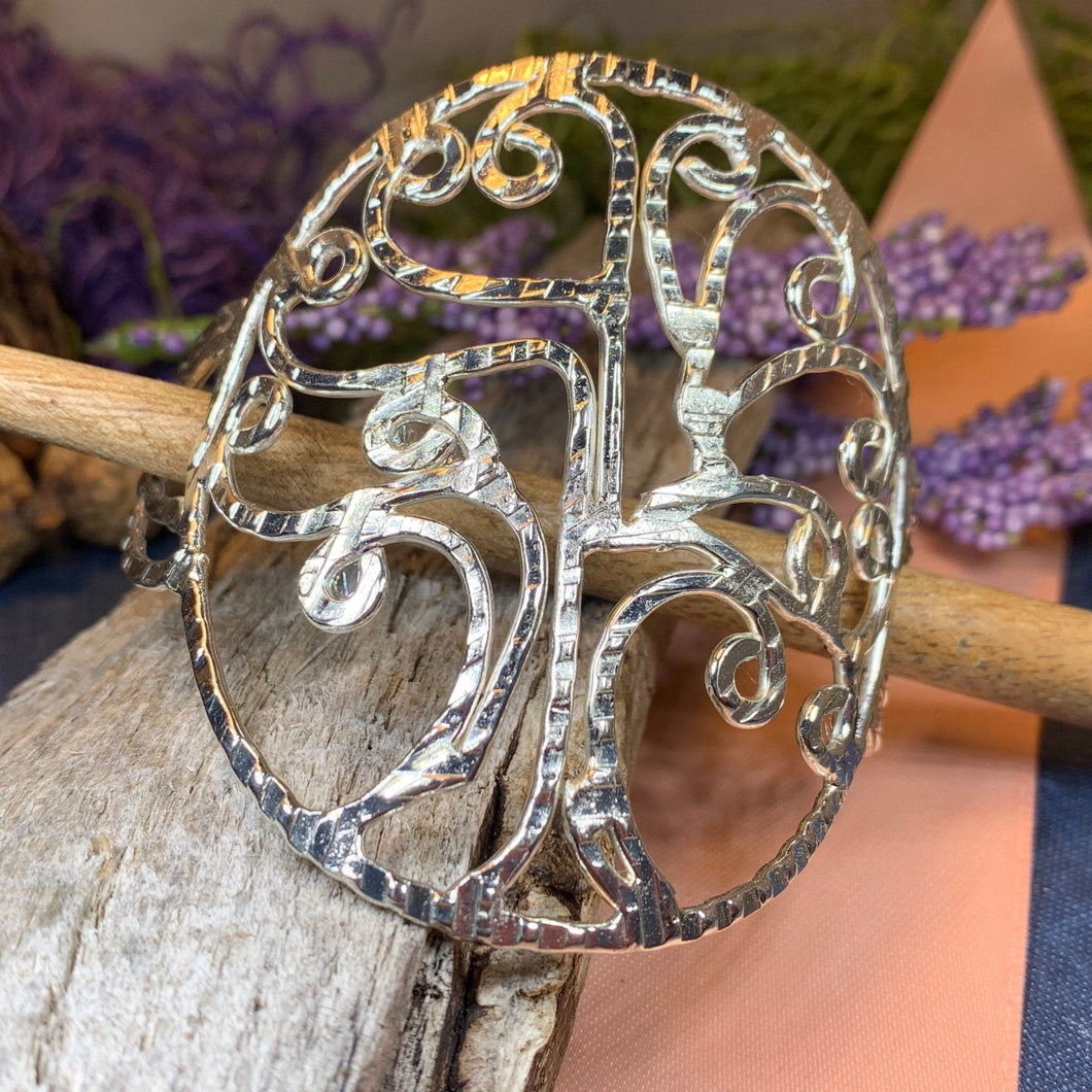 Tree of Life Hair Slide, Celtic Hair Barrette, Hair Jewelry, Shawl Pin, Celtic Tree, Celtic Barrette, Mom Gift, Friendship Gift