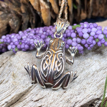 Load image into Gallery viewer, Frog Necklace, Tree Frog Jewelry, Celtic Frog Pendant, Animal Jewelry, Irish Jewelry, Anniversary Gift, Mom Gift, Frog Gift, Wife Gift
