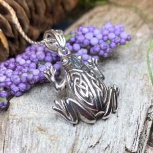 Frog Necklace, Tree Frog Jewelry, Celtic Frog Pendant, Animal Jewelry, Irish Jewelry, Anniversary Gift, Mom Gift, Frog Gift, Wife Gift