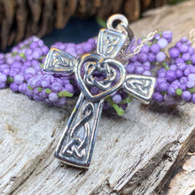 Load image into Gallery viewer, Celtic Cross Necklace, Irish Jewelry, Celtic Jewelry, Celtic Heart Pendant, Scotland Jewelry, First Communion Gift, Girls Confirmation Gift
