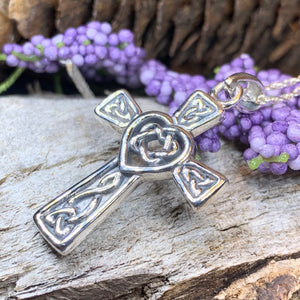 Celtic Cross Necklace, Irish Jewelry, Celtic Jewelry, Celtic Heart Pendant, Scotland Jewelry, First Communion Gift, Girls Confirmation Gift