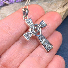 Load image into Gallery viewer, Celtic Cross Necklace, Irish Jewelry, Celtic Jewelry, Celtic Heart Pendant, Scotland Jewelry, First Communion Gift, Girls Confirmation Gift
