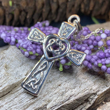 Load image into Gallery viewer, Celtic Cross Necklace, Irish Jewelry, Celtic Jewelry, Celtic Heart Pendant, Scotland Jewelry, First Communion Gift, Girls Confirmation Gift
