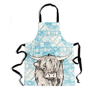 Highland Cow Apron, Scotland Gift, Scottish Apron, Thistle Gift, Bagpiper Gift, Outlander Gift, Highland Cow Gift, Mom Gift, Sister Gift