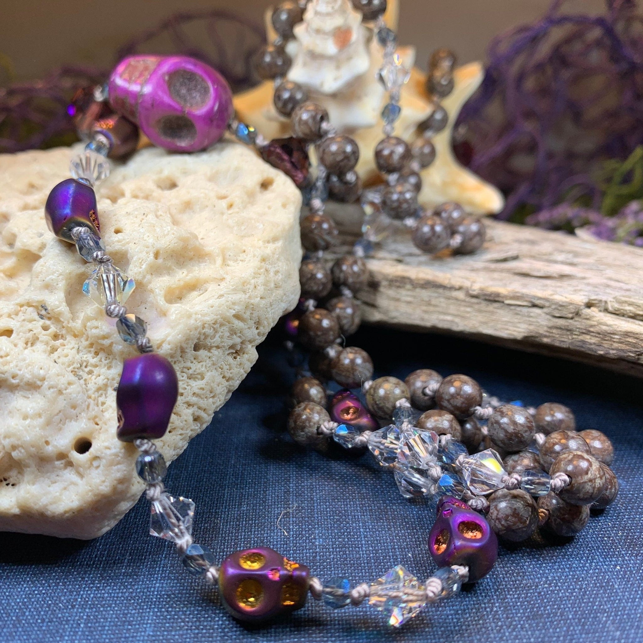 Buy the Purple Teardrop Long Gold Chain Necklace | JaeBee Jewelry USA
