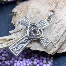 Load image into Gallery viewer, Celtic Cross Necklace, Irish Jewelry, Celtic Jewelry, Celtic Heart Pendant, Scotland Jewelry, First Communion Gift, Girls Confirmation Gift
