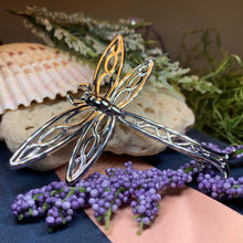 Load image into Gallery viewer, Dragonfly Brooch, Nature Pin, Inspirational Gift, Outlander Jewelry, Anniversary Gift, Friendship Gift, Celtic Brooch, Scarf Pin, Insect Pin
