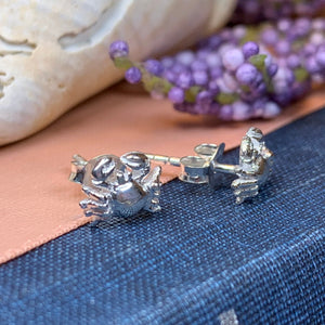 Crab Stud Earrings, Nautical Jewelry, Celtic Jewelry, Anniversary Gift, Sterling Silver Post Earrings, Mom Gift, Sister Gift, Wife Gift