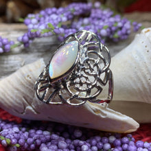 Load image into Gallery viewer, Celtic Knot Ring, Celtic Ring, Boho Statement Ring, Seashell Ring, Irish Ring, Anniversary Gift, Promise Ring, Wife Gift, Mom Gift, Silver
