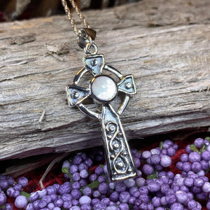 Celtic Cross Necklace, Irish Jewelry, Religious Gift, Anniversary Gift, Silver Cross, First Communion Gift, Baptism Cross, Confirmation Gift