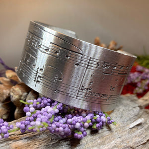 Music Bracelet, Musician Jewelry, Bangle Bracelet, Music Note Gift, Pewter Jewelry, Wife Gift, Girlfriend Gift, Sister Gift, Mom Gift