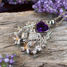 Load image into Gallery viewer, Thistle Necklace, Celtic Jewelry, Scotland Jewelry, Wife Gift, Celtic Knot Jewelry, Outlander Jewelry, Anniversary Gift, Scottish Necklace
