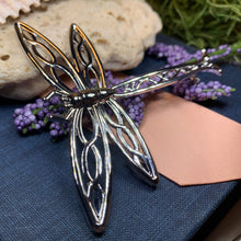 Load image into Gallery viewer, Dragonfly Brooch, Nature Pin, Inspirational Gift, Outlander Jewelry, Anniversary Gift, Friendship Gift, Celtic Brooch, Scarf Pin, Insect Pin
