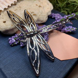 Dragonfly Brooch, Nature Pin, Inspirational Gift, Outlander Jewelry, Anniversary Gift, Friendship Gift, Celtic Brooch, Scarf Pin, Insect Pin