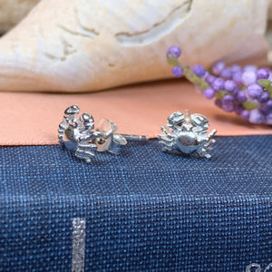 Crab Stud Earrings, Nautical Jewelry, Celtic Jewelry, Anniversary Gift, Sterling Silver Post Earrings, Mom Gift, Sister Gift, Wife Gift