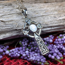 Load image into Gallery viewer, Celtic Cross Necklace, Irish Jewelry, Religious Gift, Anniversary Gift, Silver Cross, First Communion Gift, Baptism Cross, Confirmation Gift
