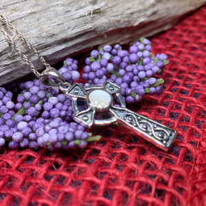 Celtic Cross Necklace, Irish Jewelry, Religious Gift, Anniversary Gift, Silver Cross, First Communion Gift, Baptism Cross, Confirmation Gift