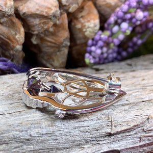 Thistle Brooch, Scotland Jewelry, Outlander Jewelry, Bridal Brooch, Thistle Jewelry, Scottish Jewelry, Celtic Brooch, Amethyst Silver Pin