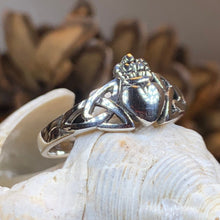 Load image into Gallery viewer, Claddagh Ring, Celtic Jewelry, Irish Jewelry, Celtic Knot Jewelry, Irish Ring, Irish Dance Gift, Anniversary Gift, Bridal Ring, Trinity Knot
