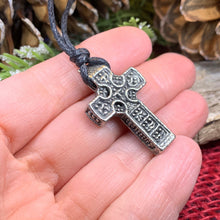 Load image into Gallery viewer, Celtic Cross Necklace, Claddagh Cross, Ireland Pendant, First Communion, Confirmation, Irish Cross, Religious Jewelry, Christian Jewelry
