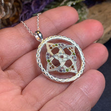 Load image into Gallery viewer, Compass Knot Necklace, Celtic Jewelry, Irish Jewelry, Celtic Knot Jewelry, Rainbow Jewelry, Gemstone Necklace, Anniversary Gift, Wife Gift
