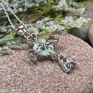 Celtic Cross Necklace, Irish Jewelry, Celtic Jewelry, First Communion Gift, Confirmation Gift, Irish Cross, Religious Jewelry, Opal Mom Gift