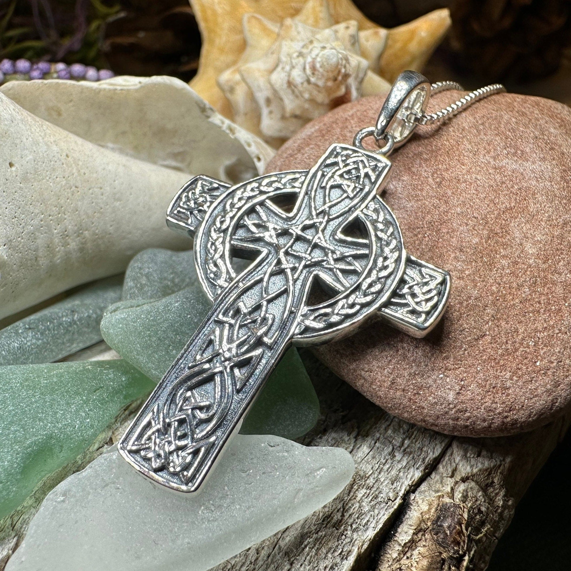 Large Silver Celtic Cross Necklace - Sterling Silver | Irish Necklace –  Sons of Vikings
