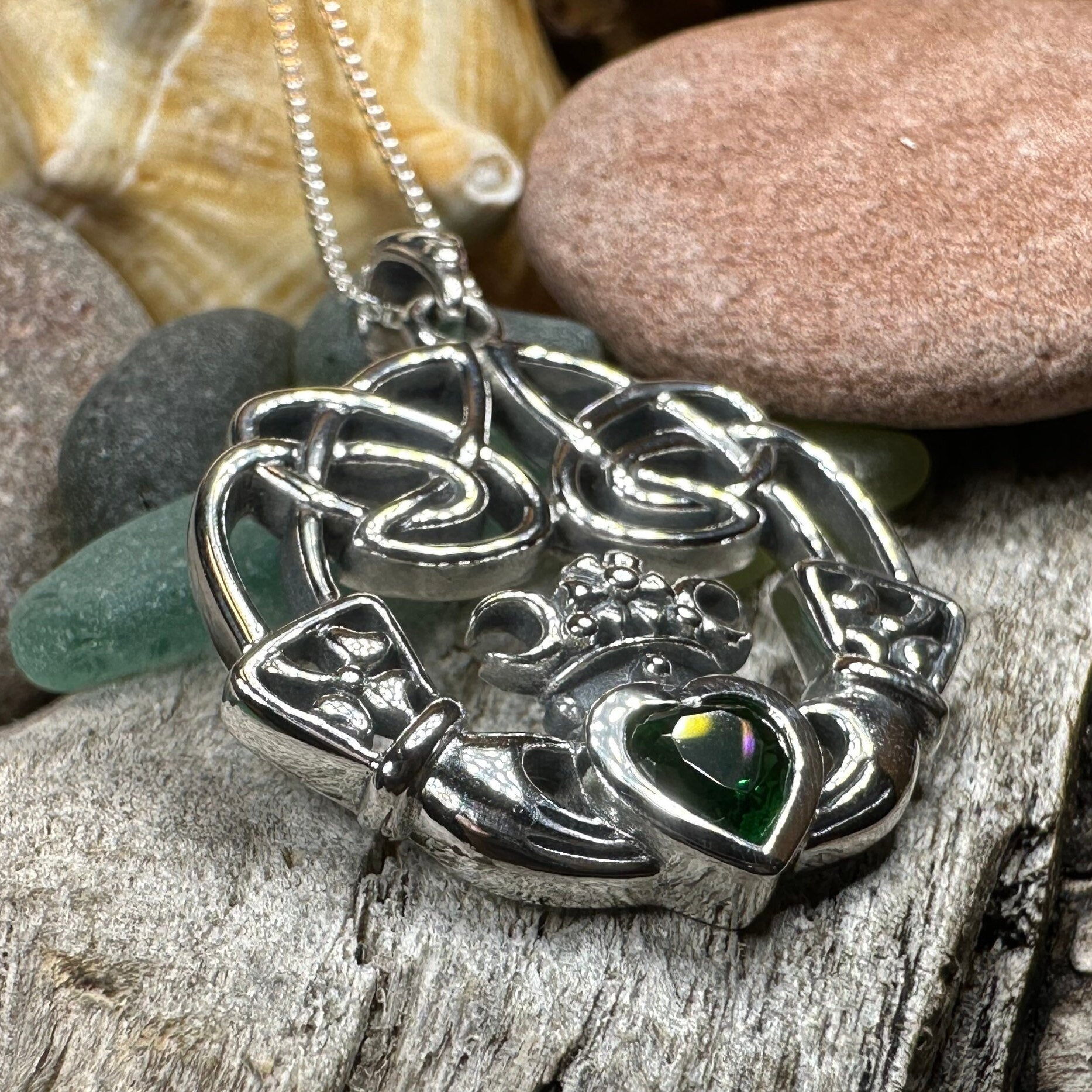 Sterling Silver Claddagh Necklace - ShanOre Irish Jewlery