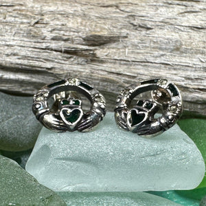 Claddagh Stud Earrings, Celtic Jewelry, Irish Jewelry, Celtic Knot Jewelry, Heart Jewelry, Anniversary Gift, Graduation Gift, Mom Gift