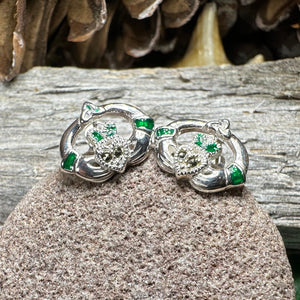 Claddagh Stud Earrings, Celtic Jewelry, Irish Jewelry, Celtic Knot Jewelry, Heart Jewelry, Anniversary Gift, Graduation Gift, Mom Gift