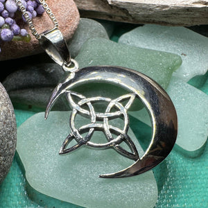 Moon Necklace, Celtic Jewelry, Celestial Jewelry, Wiccan Jewelry, Star Jewelry, Crescent Moon, Anniversary Gift, Pagan Jewelry, Mom Gift