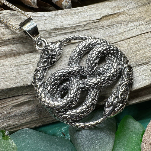 Celtic Knot Necklace, Celtic Jewelry, Snake Jewelry, Ireland Gift, Scotland Jewelry, Mom Gift, Irish Jewelry, Norse Jewelry, Viking Jewelry