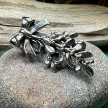 Load image into Gallery viewer, Mistletoe Brooch, Celtic Jewelry, Leaf Jewelry, Ireland Gift, Irish Jewelry, Scotland Jewelry, Silver Anniversary Gift, Graduation Gift
