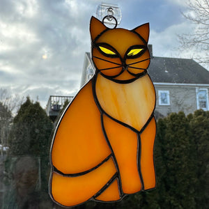 Cat Wall Decor, Cat Lover Gift, Stained Glass Cat, New Home Gift, Animal Gift, Wedding Gift, Scottish Gift, Colorful Glass