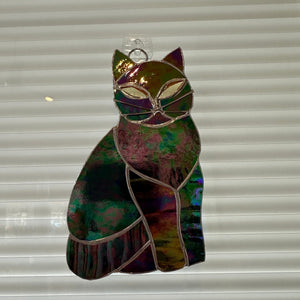 Cat Wall Decor, Cat Lover Gift, Stained Glass Cat, New Home Gift, Animal Gift, Wedding Gift, Scottish Gift, Colorful Glass