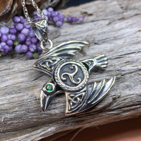 Astrid Celtic Raven Necklace – Celtic Crystal Design Jewelry
