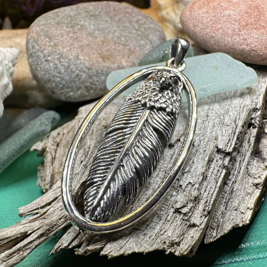 Iconic North American Eagle Feather Silver Necklace 50-75cm - Ideal Place  Market