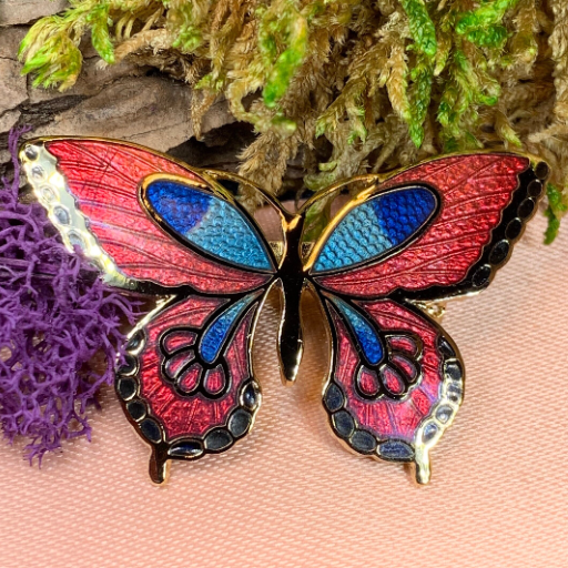 Enamel on sale butterfly brooch