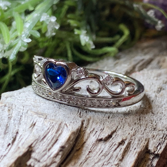 Tsarina's Crown // Sapphire Crown Ring | Crown Stacker Ring | Gemstone and Silver Ring fashion | Natural Ruby And Sapphire Crown